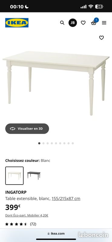 Table IKEA blanche (image 1)