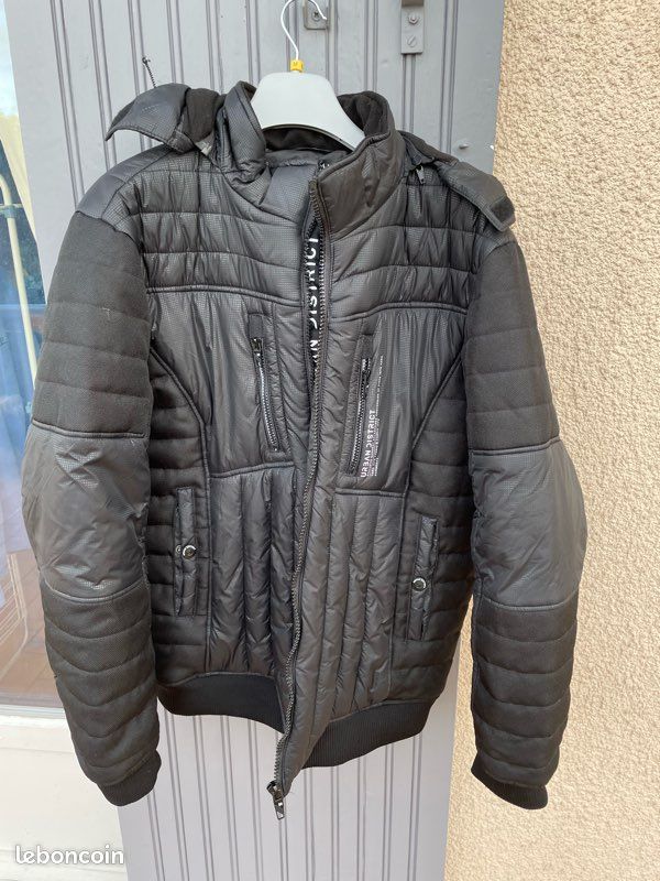 Angelo Litrico Black Jacket Grey Hoodie Textile Jacket Angelo