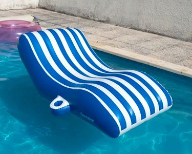 Fauteuil Gonflable Piscine, 119 x 86 cm Bouee Gonflable Adultes avec Porte- Gobelets & Poignée, lot de 2, Bleu + Rose - Jeux - Jouets