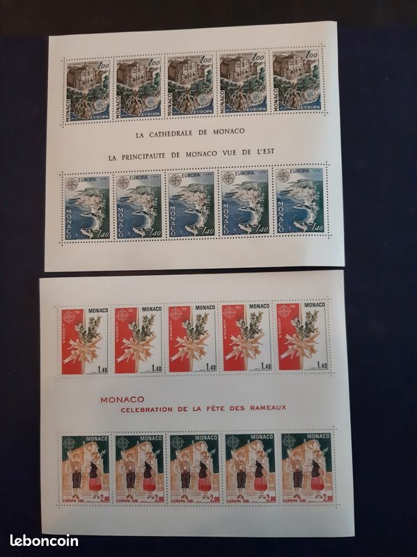 Séries Europa - 12 timbres neufs Monaco - différentes années - Voir