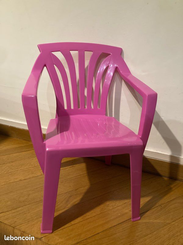 Chaise enfant en plastique rose - NARDI (image 1)