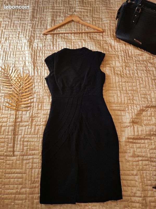 Robe De Soirée Noire Karen Millen - Taille UK 12 - Longueur Genou - Occasion Très Bon état