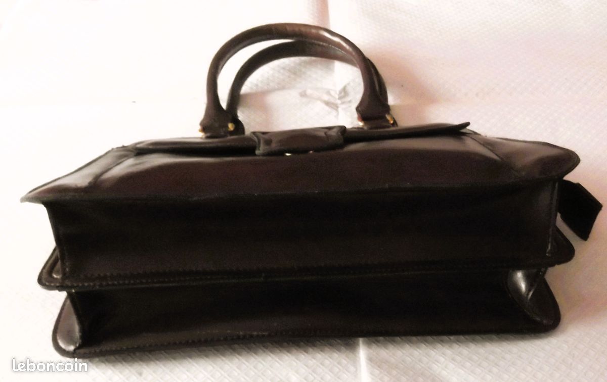 Sac à main vintage en similicuir marron (image 4)