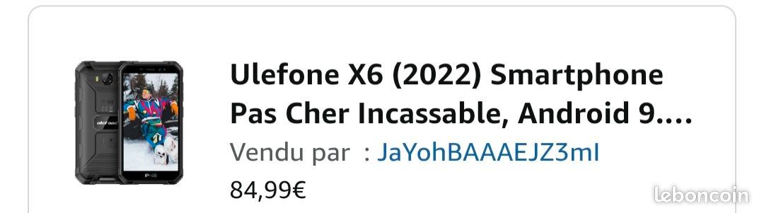 Ulefone X6 (2022) Smartphone Incassable neuf sous blister (image 3)