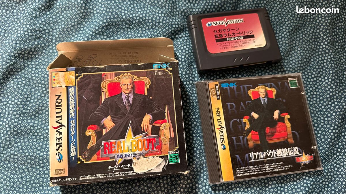 Jeu Sega Saturn Japonais : Fatal Fury REAL BOUT, Box Set Complet, Très Bon état
