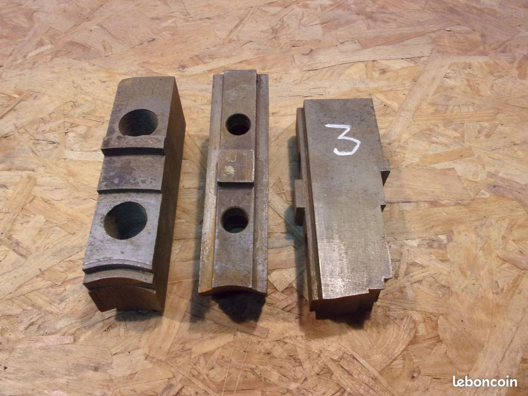 Jeux de 3 mors doux rapportés pour mandrin de tour a metaux (image 4)