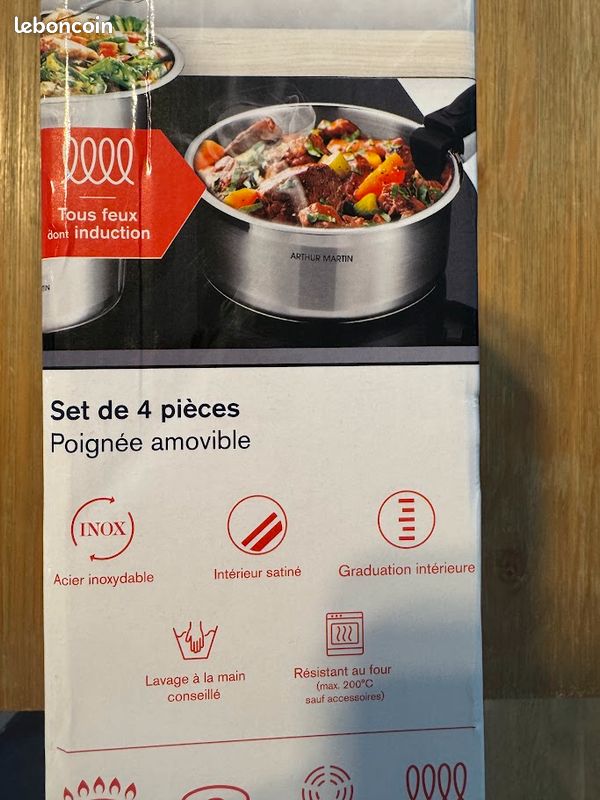 Ingenio Elegance Lot de 3 casseroles 16/18/20 cm + 1 Poignée Gris