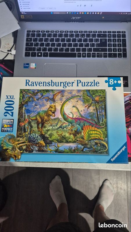 Ravensburger Kinderpuzzle - 12892 Dinosaurierland - Dino-Puzzle für Kinder ab 8 Jahren, mit 200 Teilen im XXL-Format