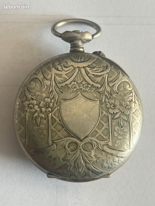 Montre De Gousset Vintage Rosnerita Argentan 55mm - Mécanique Manuelle Cadran 24h