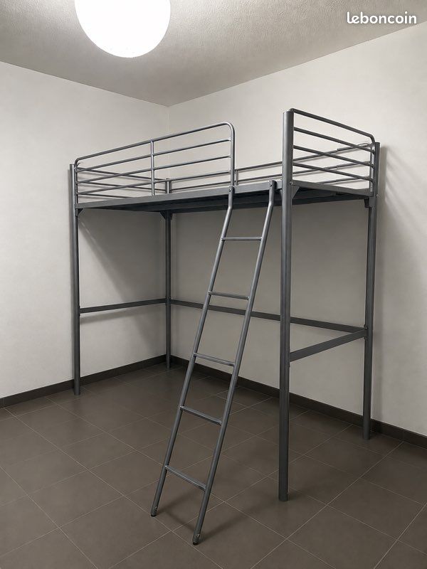 Lit mezzanine en métal + matelas neuf – 170 (image 1)