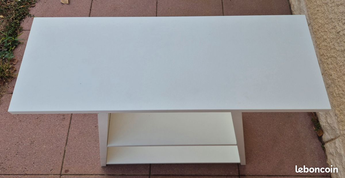 Bureau Tréteaux Blanc et plateau verre IKEA (image 9)
