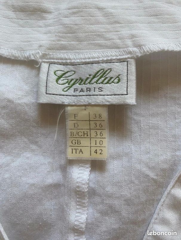 Débardeur Blanc Cyrillus Paris – Fille Taille 12 Ans – Coton Doux – Excellent état