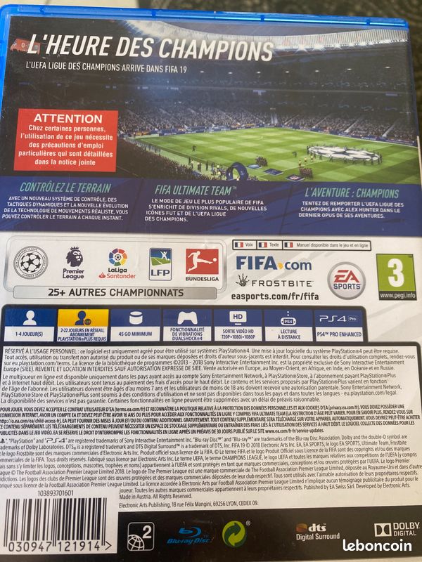 Jeux ps4 fifa 19 fifa 20 (image 3)