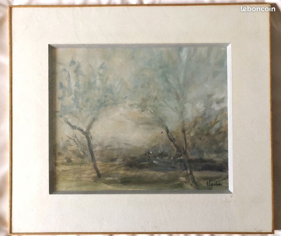 Aquarelle de Jacques Flacher - les pêchers (image 1)