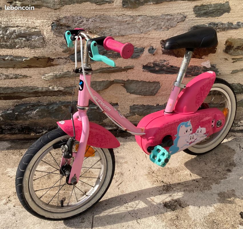 Vélo roulettes B'TWIN 500 Décathlon 14 pouces 3-5 ans licorne