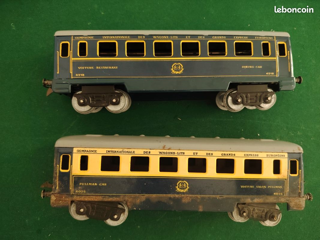 Lot de wagon Pullmann Hornby Meccano en métal Échelle O SNCF (image 1)
