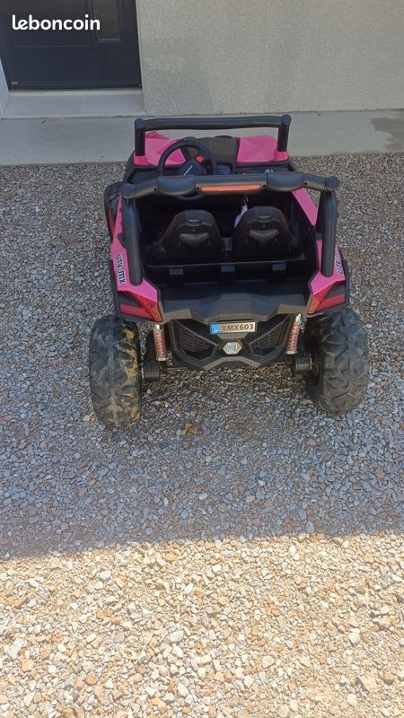 Buggy électrique enfant UTV Rose – Télécommande – Batteries neuves (image 5)