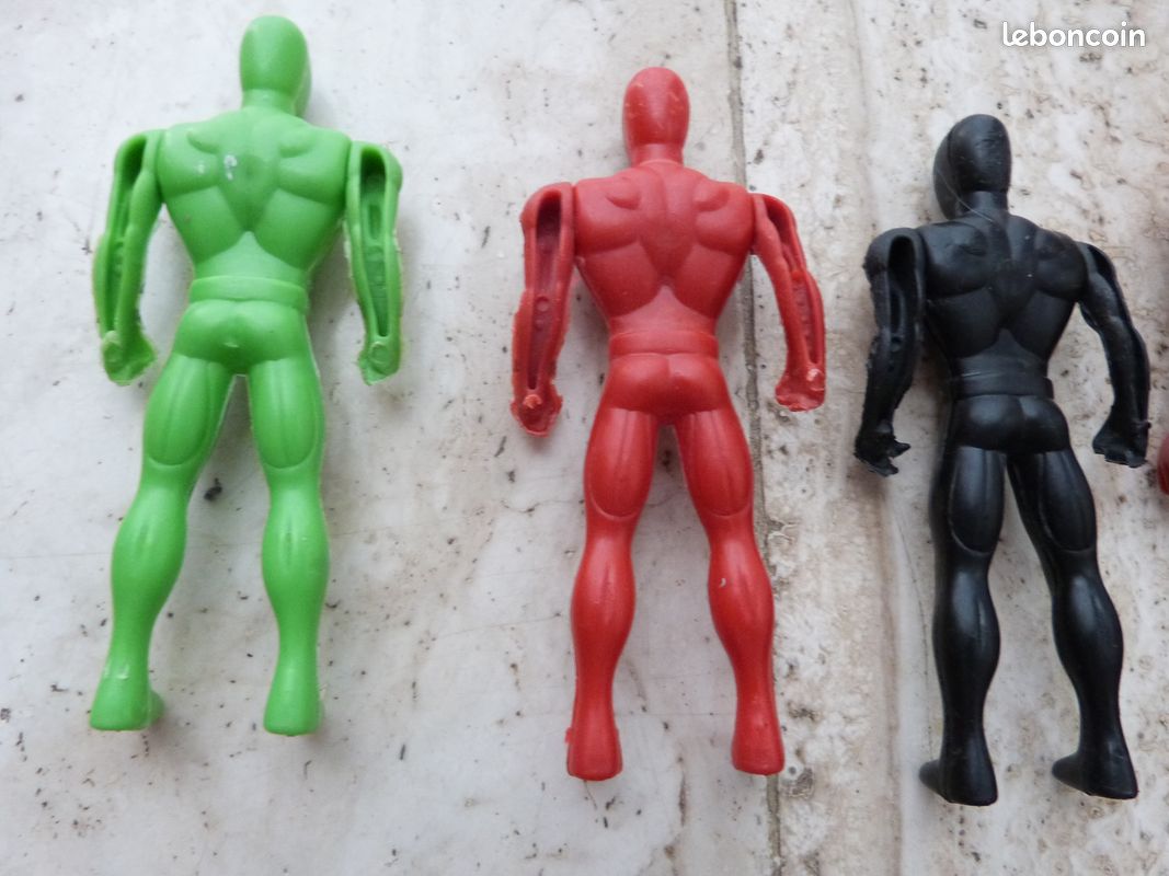 Lot Danciennes Figurines, Power Rangers Métal + Plastique, 1991 Taiwan Imgx500 8588