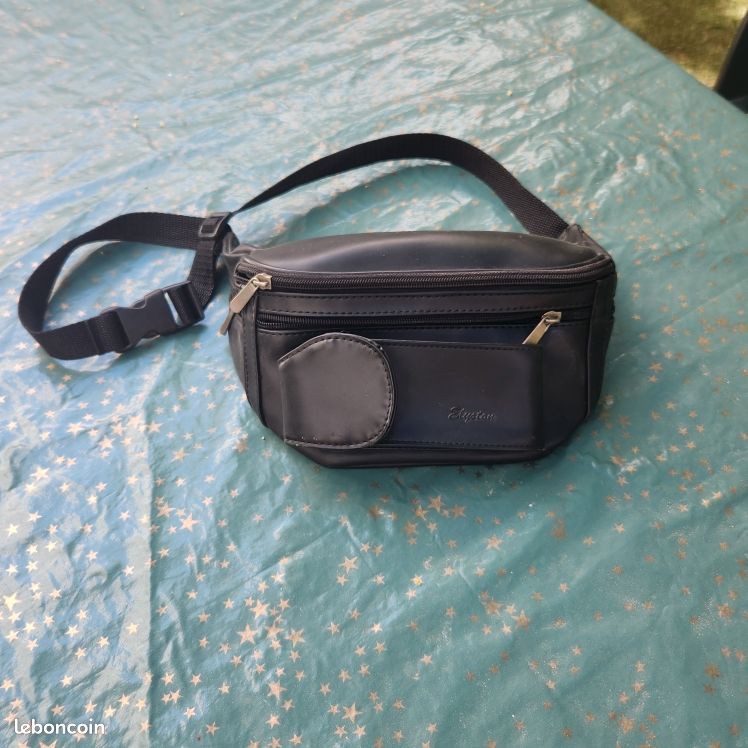 Sac banane cuir noir Elyston (image 2)