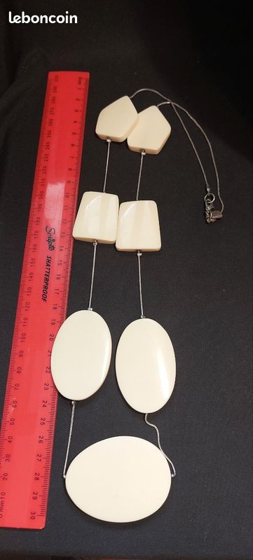 Collier Ras De Cou Vintage MARC LABAT - Tout Métal Argenté - Occasion