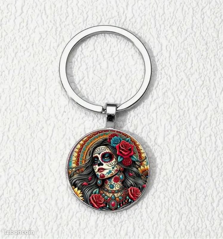 La Santa Muerte Boucles D'oreilles Argent 925 Tête De Mort Mexicaine 04 Large