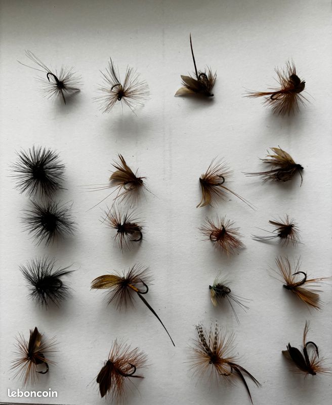 Lot Mouches Pêche Anciennes Rétro - Collection