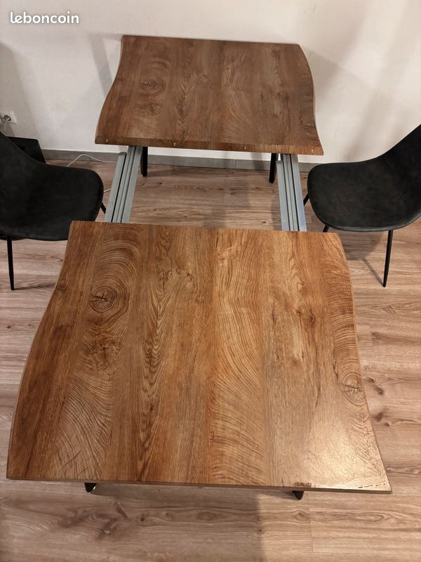 Table industrielle bois et métal TBE (image 6)
