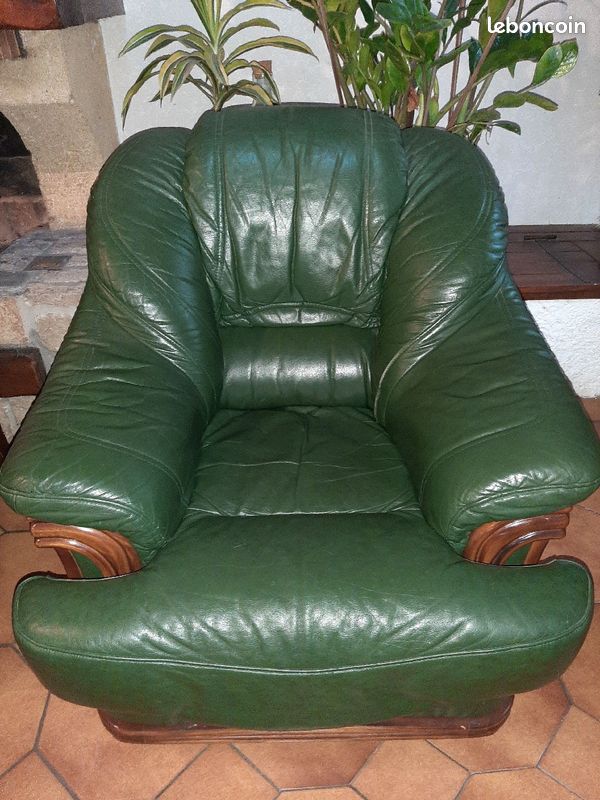 Canapé et fauteuil en cuir (image 3)