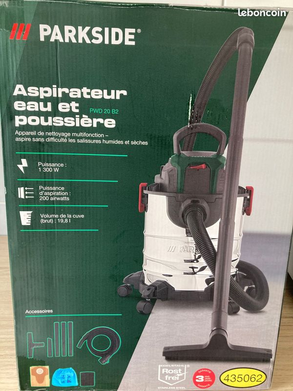 Aspirateur eau et poussière Parkside 19,8L – très peu utilisé