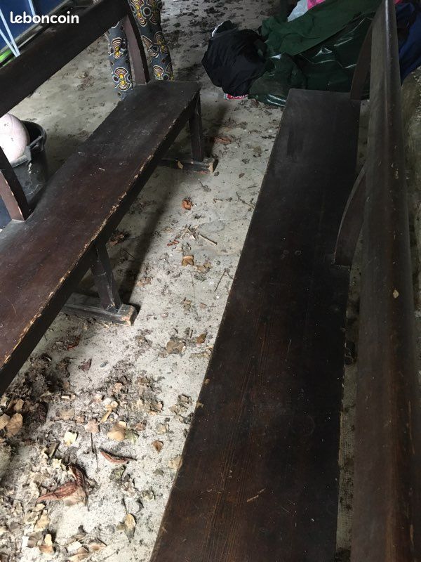 Paire de bancs en bois massif (image 1)