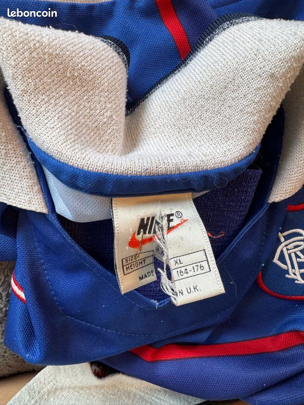 Maillot Vintage Rangers Domicile 1997-1998 – Nike, Taille L, Manches Courtes, Occasion