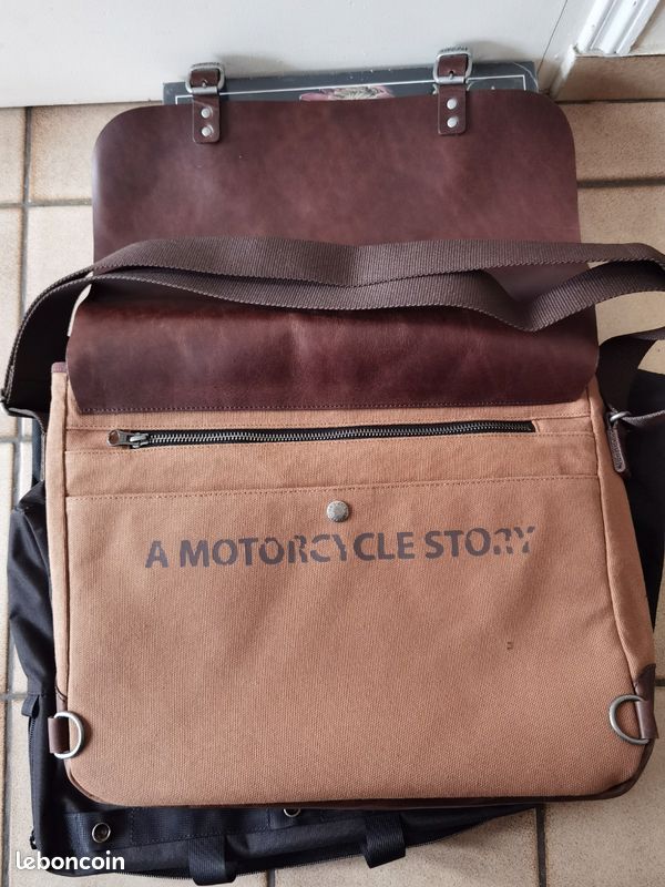 Sac besace HELSTON'S coton + cuir (image 7)