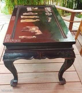 Table basse de style chinois (coromandel / laque de style Shanhai) – (1950-1980) (image 1)
