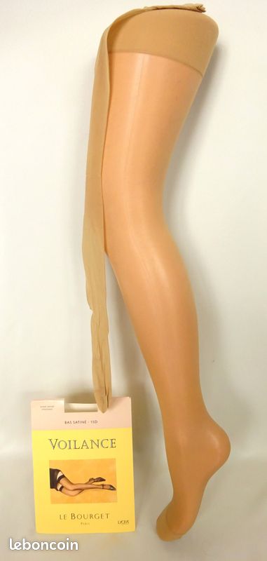 Bas nylon vintage voile fin satiné 15D "Voilance" Taille 2 ou L/40 (image 1)