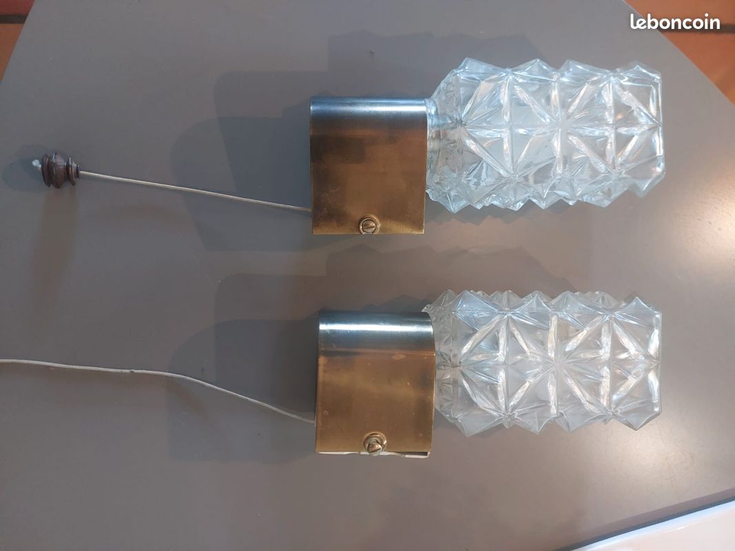 Paire applique verre pressé (image 8)