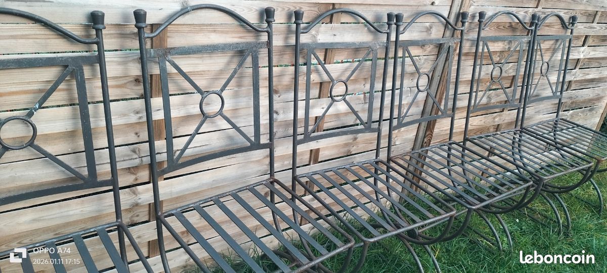 Vends bel ensemble table + 6 chaises en fer forgé travaillé à la main (image 7)
