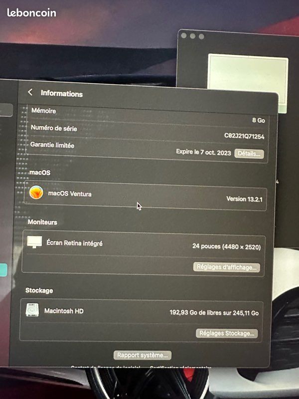 IMac 24 pouce M1 vert (image 3)