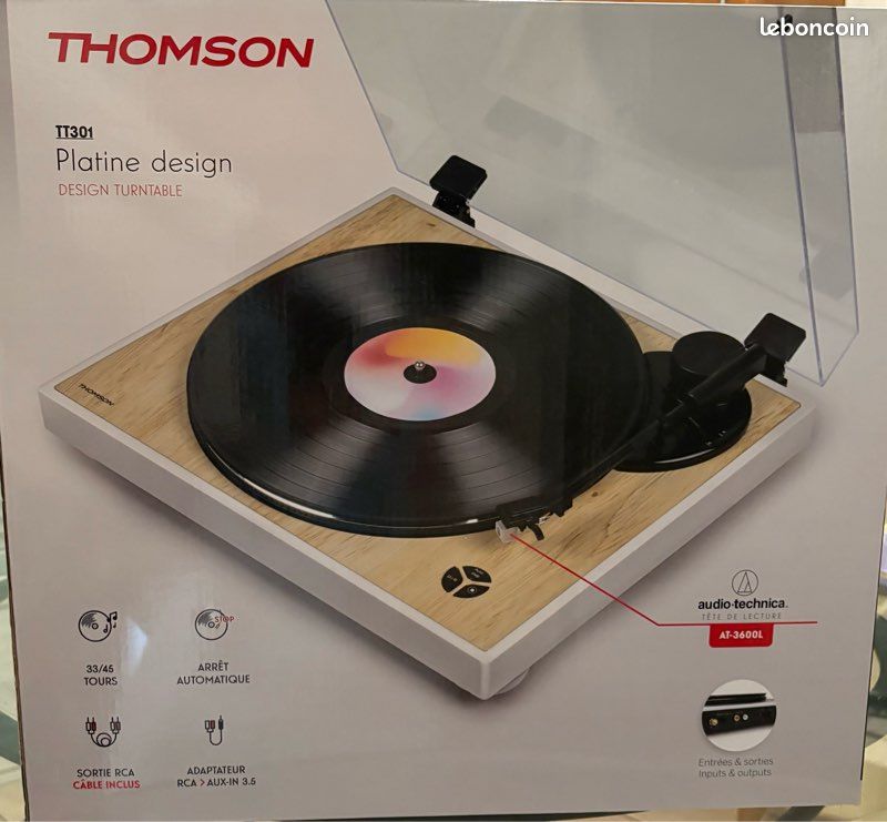 Platine vinyle Thomson TT301 – NEUVE jamais utilisée – boîte d’origine (image 1)
