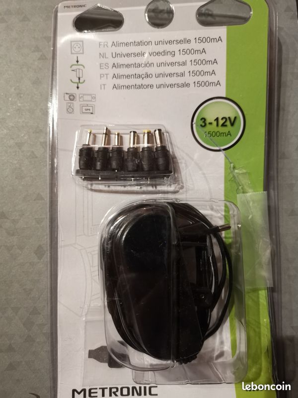 NEUF Cordon d'alimentation universel 3-12V 1500mA (image 3)