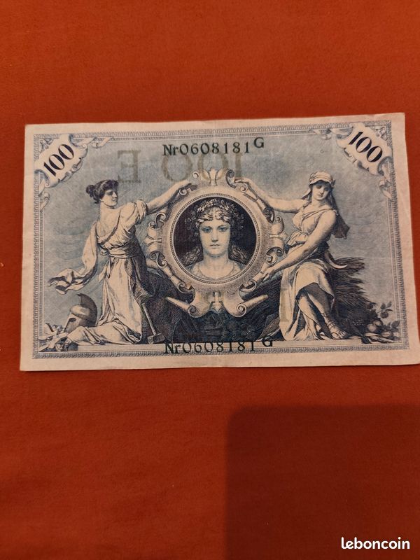 Ancien Billet Allemand 100 Mark - Empire Allemand (1908) (image 1)