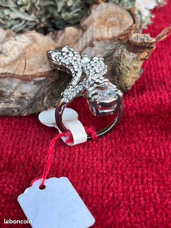 Bague Ancienne Argentée Taille 58 - Bijou Vintage - Occasion