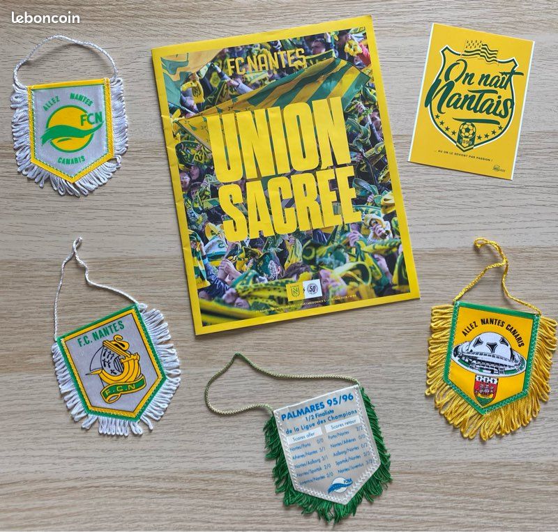 Fanion Vintage FC Nantes - Wimpel FCNA - Palmarès Ancien (Bon état, Collection)