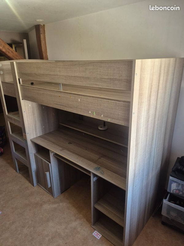 Lit bureau avec rangements (image 4)