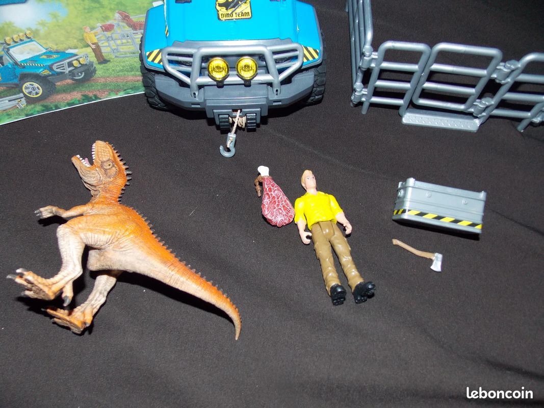 Voiture tout-terrain avec avant-poste Dino - SCHLEICH - 41464 - Dinosaurs - Jeux - Jouets