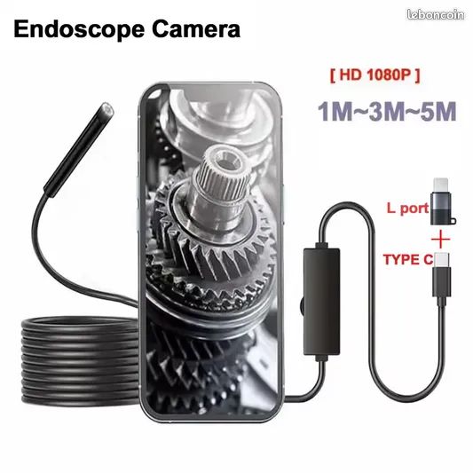 Caméra D'Inspection Endoscope Écran HD 1080p 10,9 Cm - Câble 10m IP67 Pour Égouts Et Inspection Industrielle