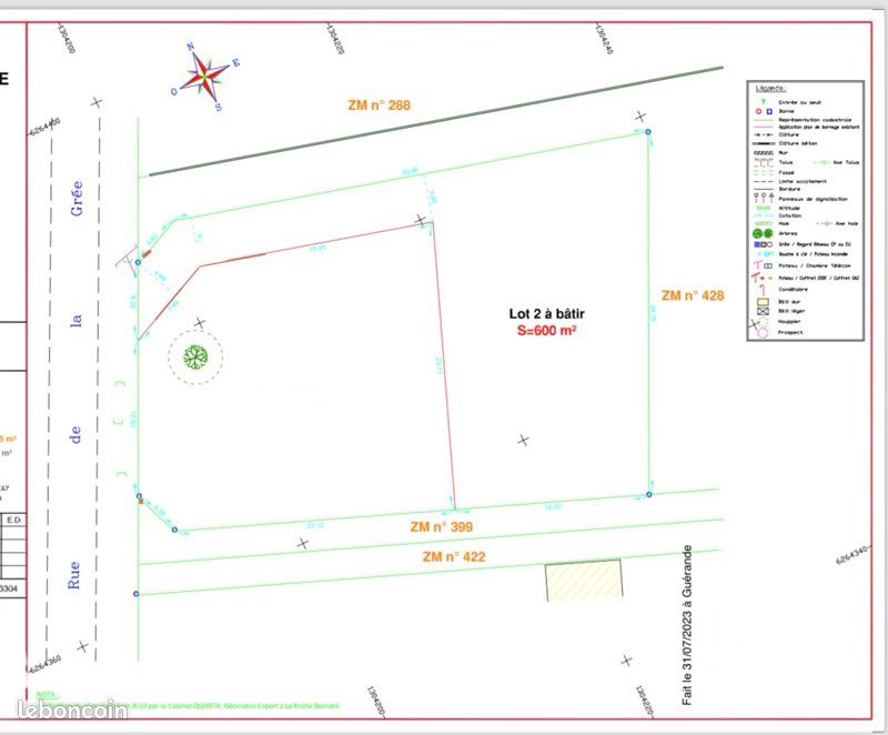 Terrain constructible coulement · à Missillac · 55 000 €