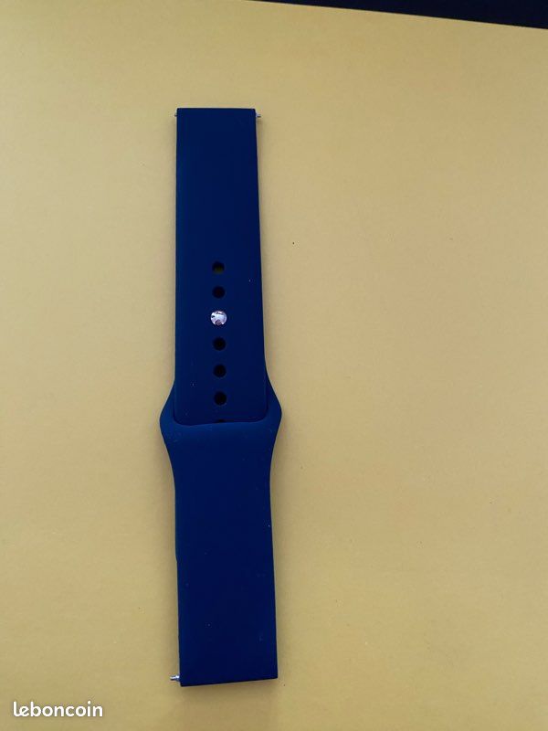 Bracelet montre silicone bleu marine 22mm neuf (image 1)