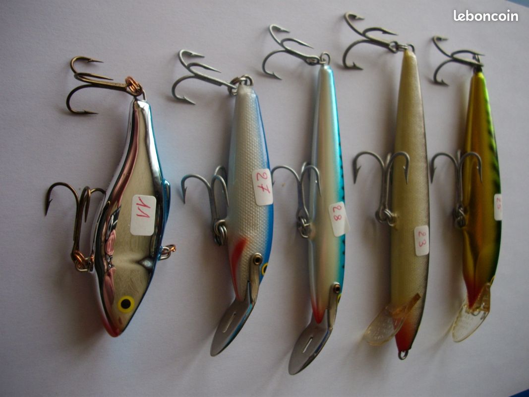 Lot De 4 Leurres Rapala Minnow D'Occasion – Compte à Rebours Et Flottant – Pêche En Eau Douce