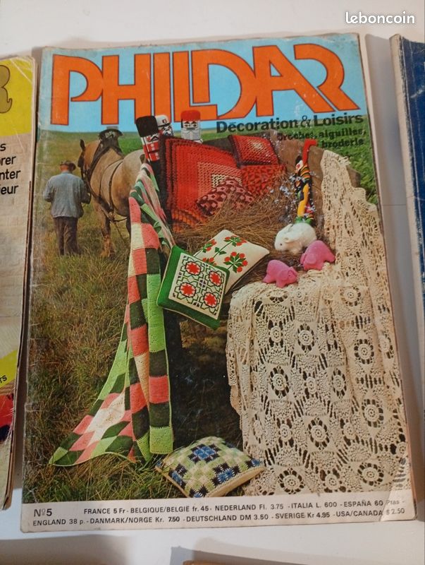 Lot de 5 Revue magazine phildar ancienne (1,5,8,9,10) décoration et loisirs (image 4)