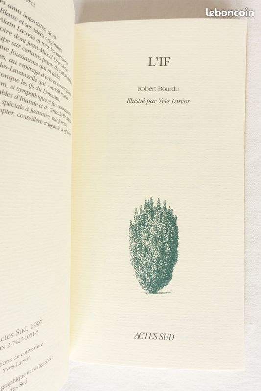 L’if - Robert Bourdu - Actes Sud 1997 (image 5)